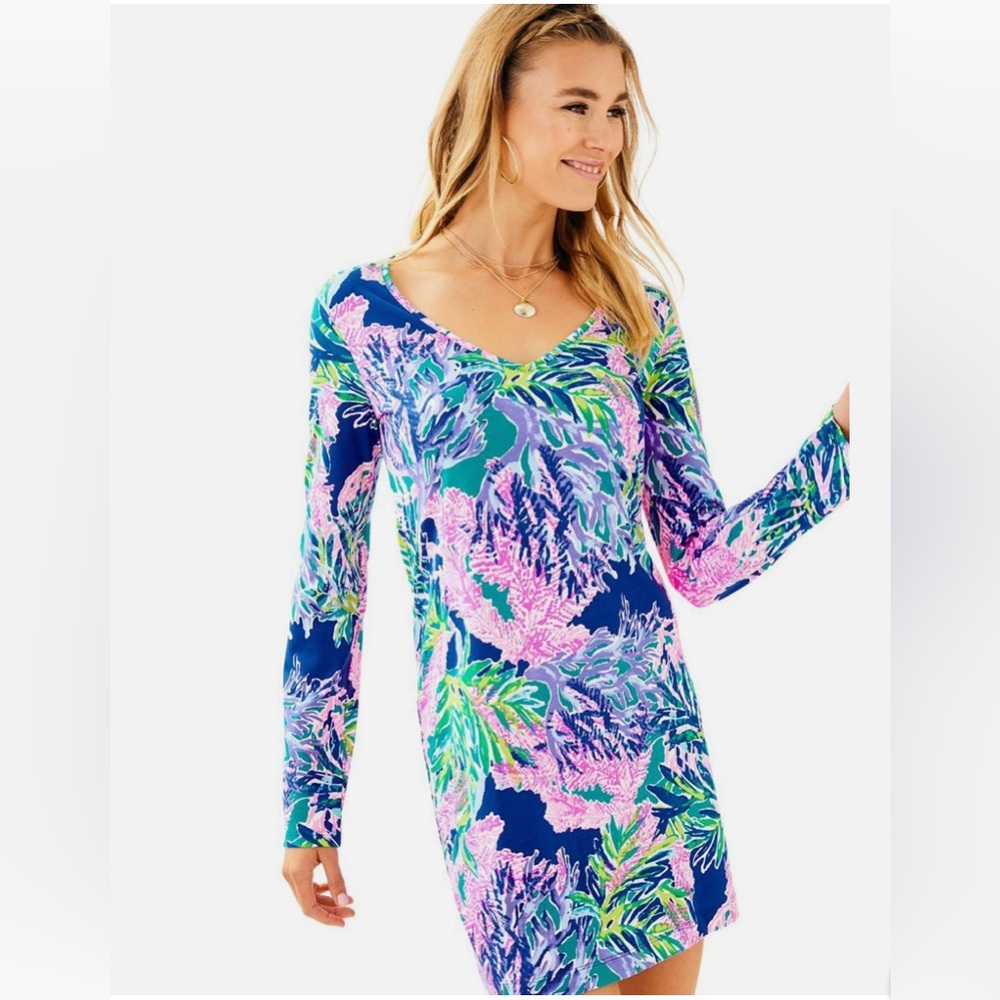 Perfect like new Lilly Pulitzer Beacon Dress in Multi Fan Club XS - Picture 1 of 8